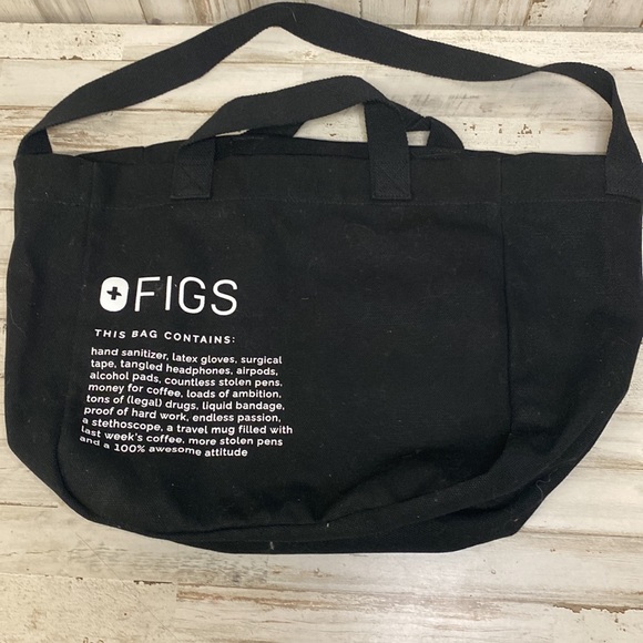 Figs Limited Edition Canvas Tote Bag in Black. - Picture 6 of 7